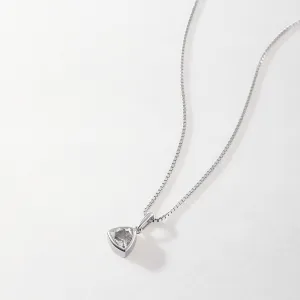 White Topaz April Birthstone Necklace - Silver