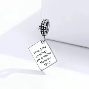 With God All Things Are Possible Dangle Charm Pendants