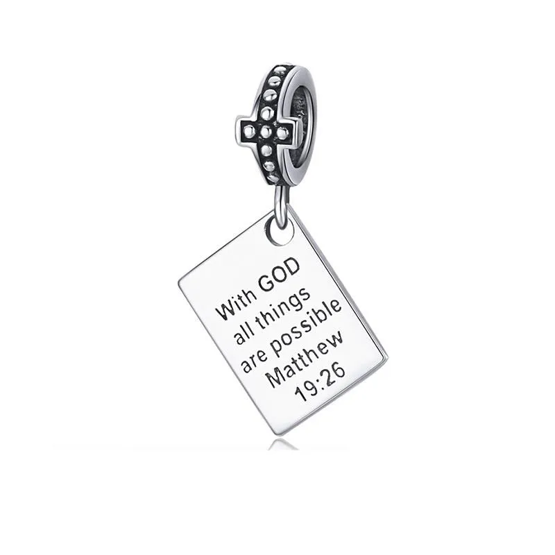 With God All Things Are Possible Dangle Charm Pendants