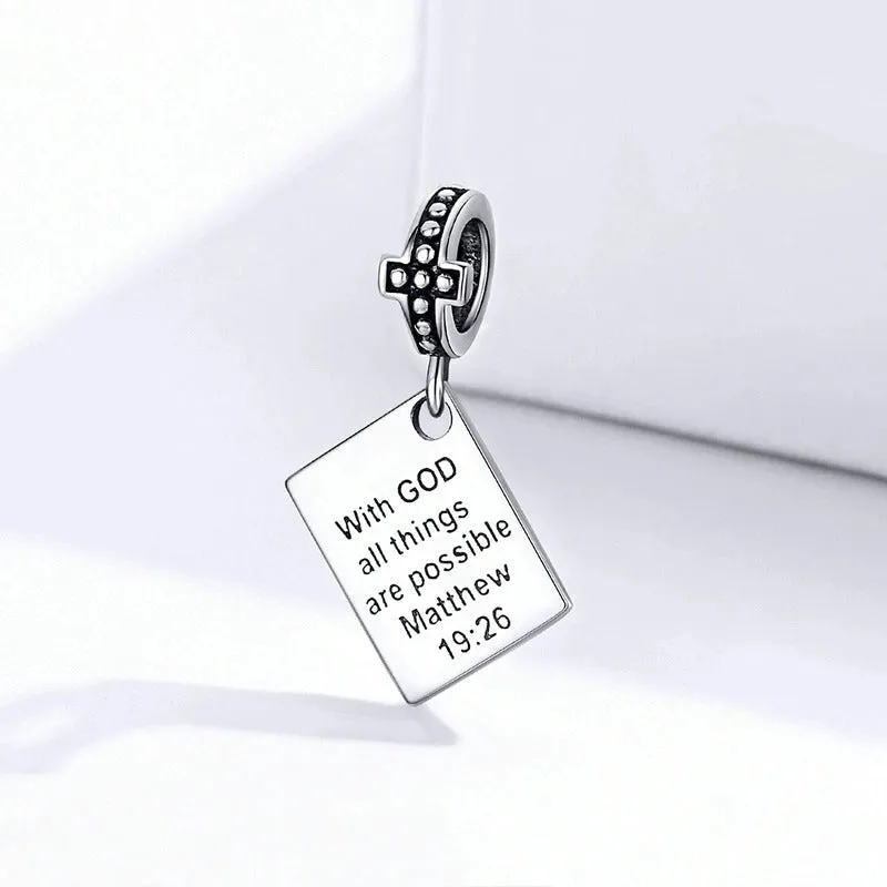 With God All Things Are Possible Dangle Charm Pendants