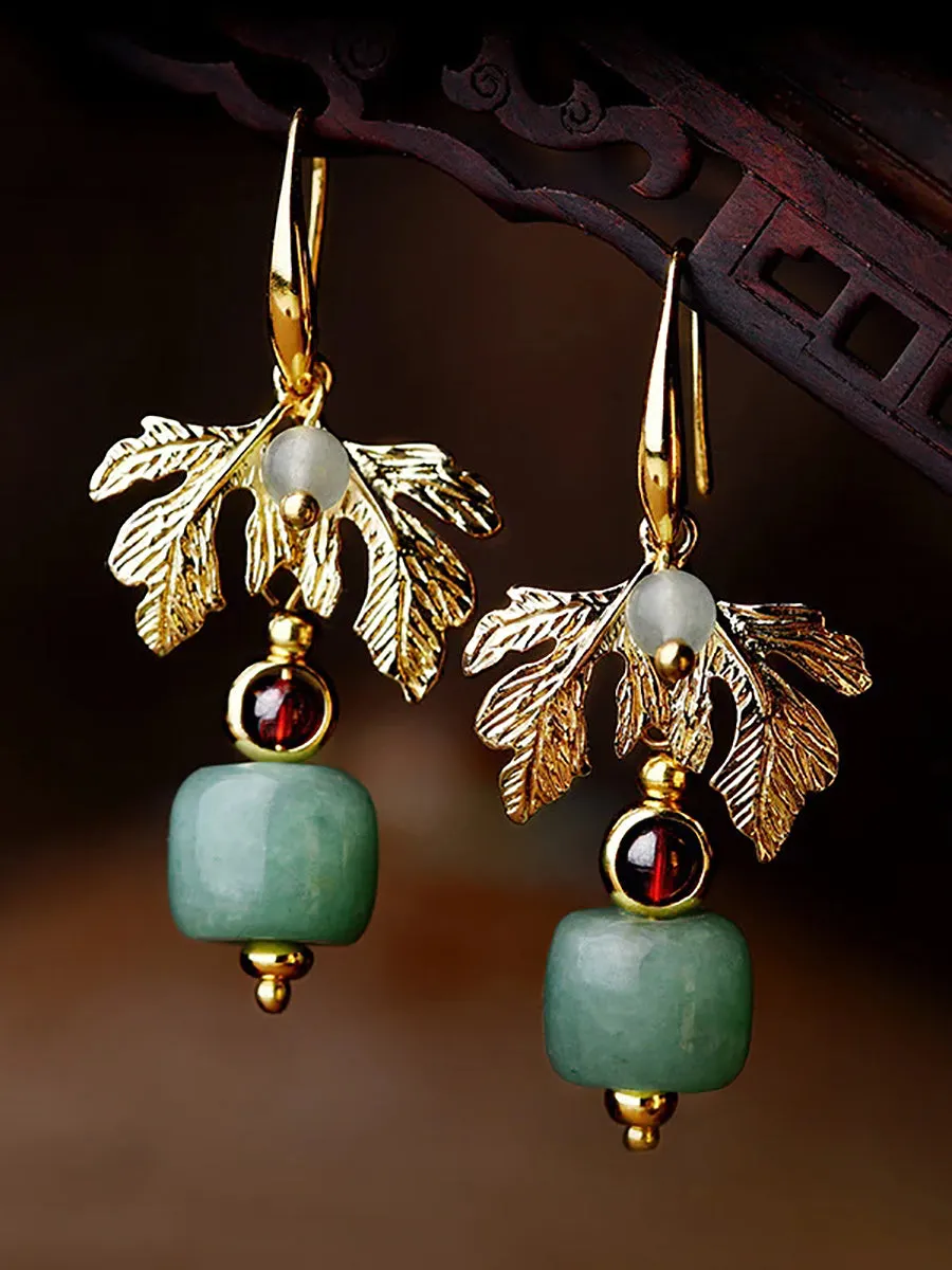 Women Retro Ethnic Gold Plated Earrings