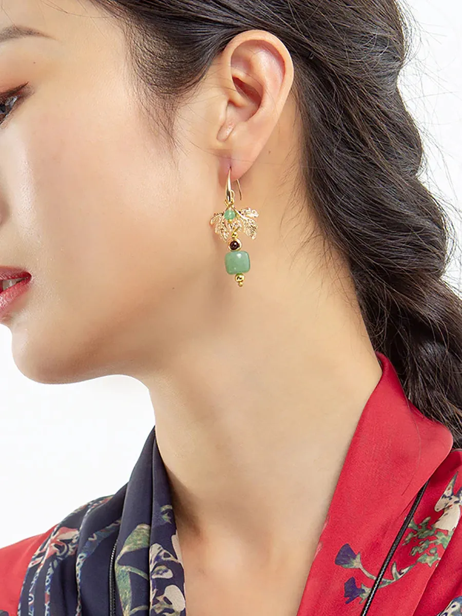 Women Retro Ethnic Gold Plated Earrings