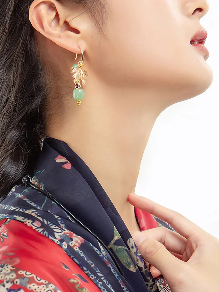 Women Retro Ethnic Gold Plated Earrings