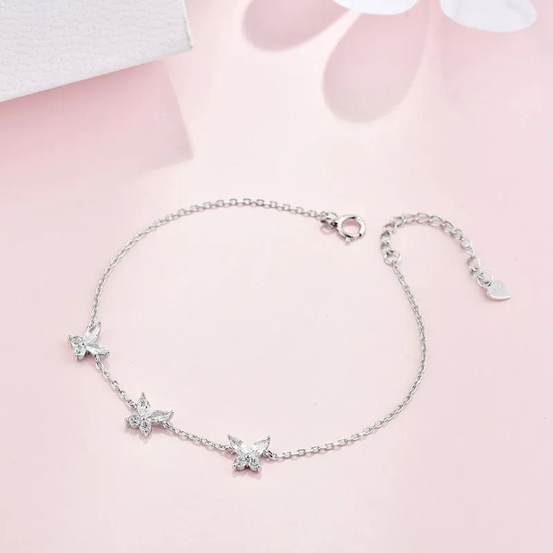 Women's Simple Versatile Diamond Butterfly Bracelet