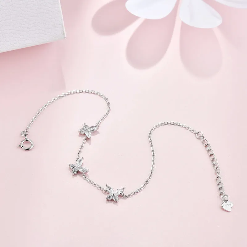 Women's Simple Versatile Diamond Butterfly Bracelet