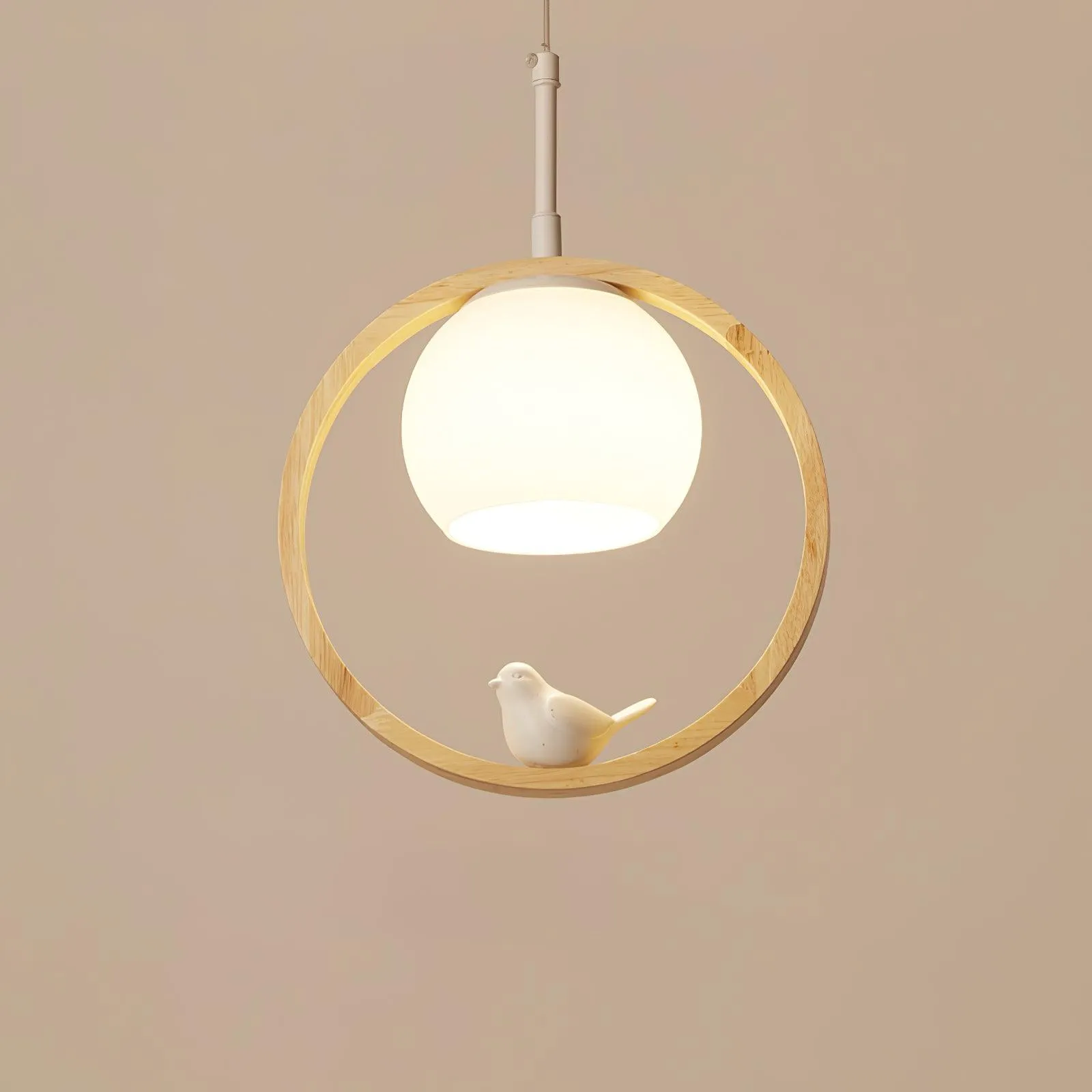 Wood Bird Pendant Lamp