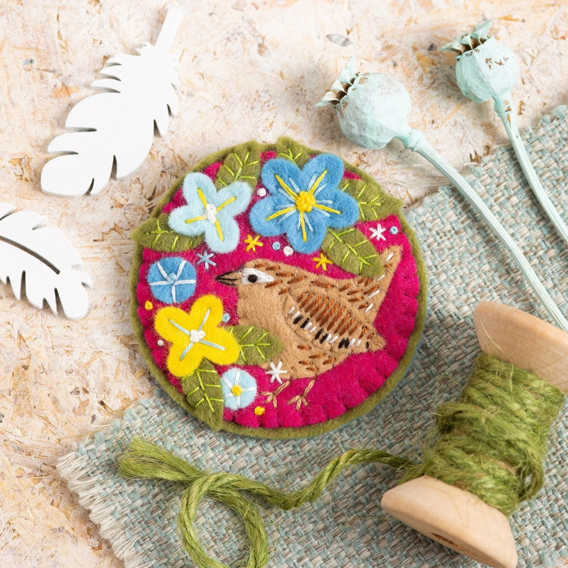 Wren Felt Craft Brooch Kit