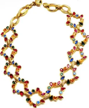 Yves Saint Laurent Oval Gripoix Links Necklace